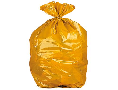 Saco de lixo domestico amarelo com auto fecho 55 x 60 cm rolo de 15 bolsas , Branca , 76257 , 18412723466787